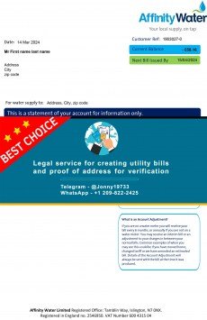New Utility Bill Affinity Water UK Sample